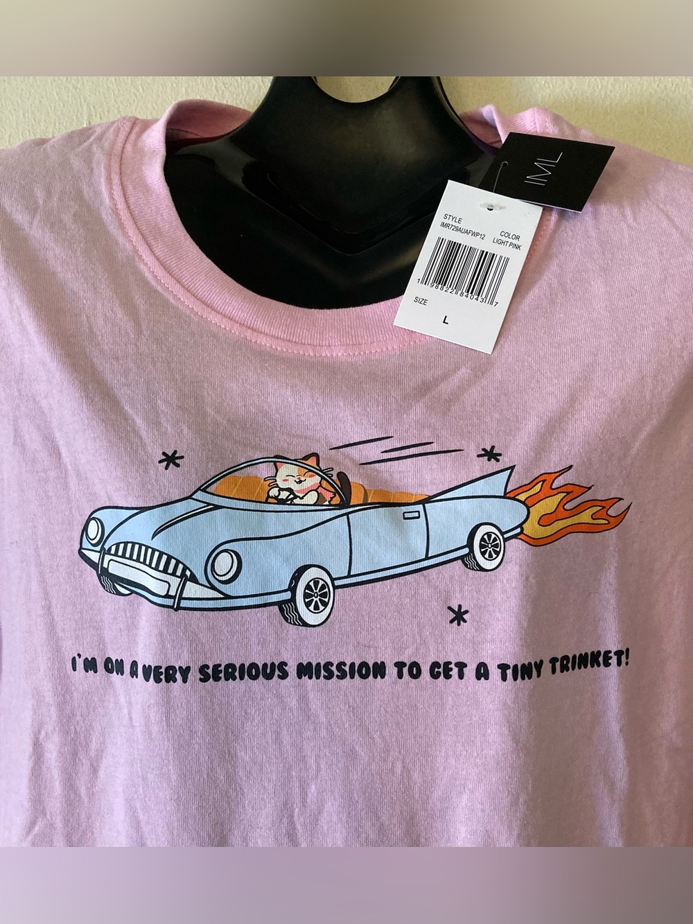 Very Serious Trinket Mission Cat, Car w/ Flames T-shirt